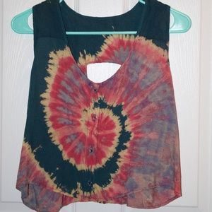 pink Himalayan swirl tie dye tank top